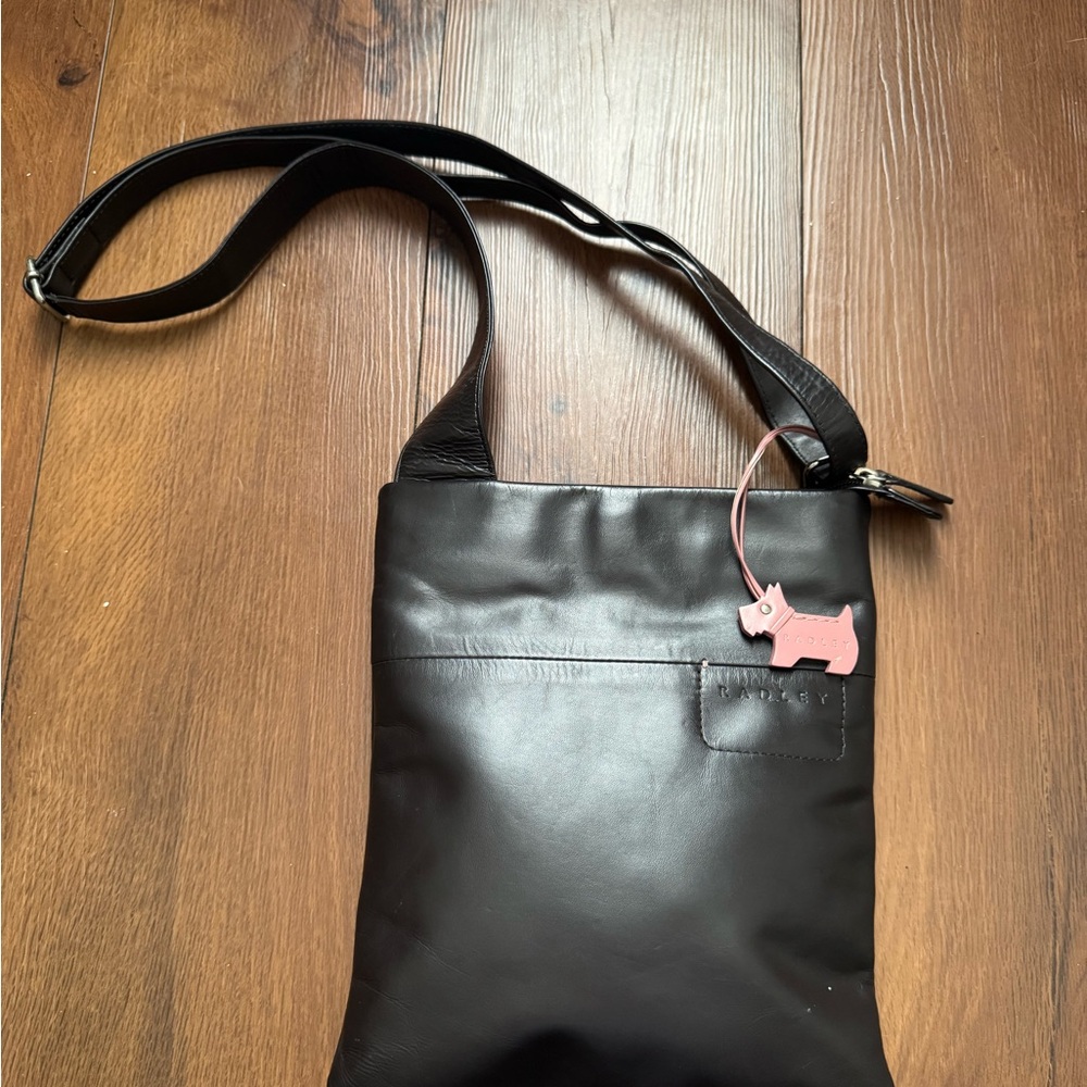 RADLEY LONDON Brown Crossbody Bag with Pink Charm